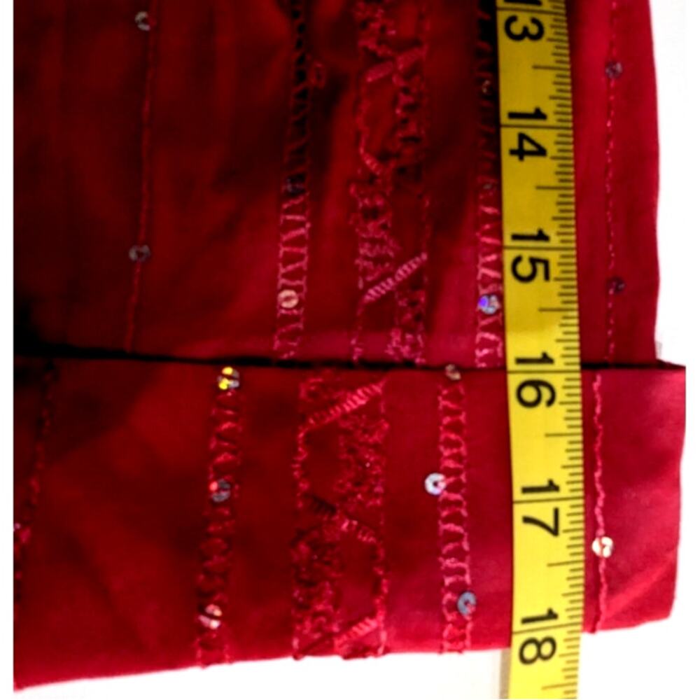 Ava & Grace 1X Boho Embellished Tunic Red Sequin Embroidered Tab Sleeve - Picture 8 of 9